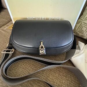 Michael Kors NEW Mila Black Leather Sling Bag